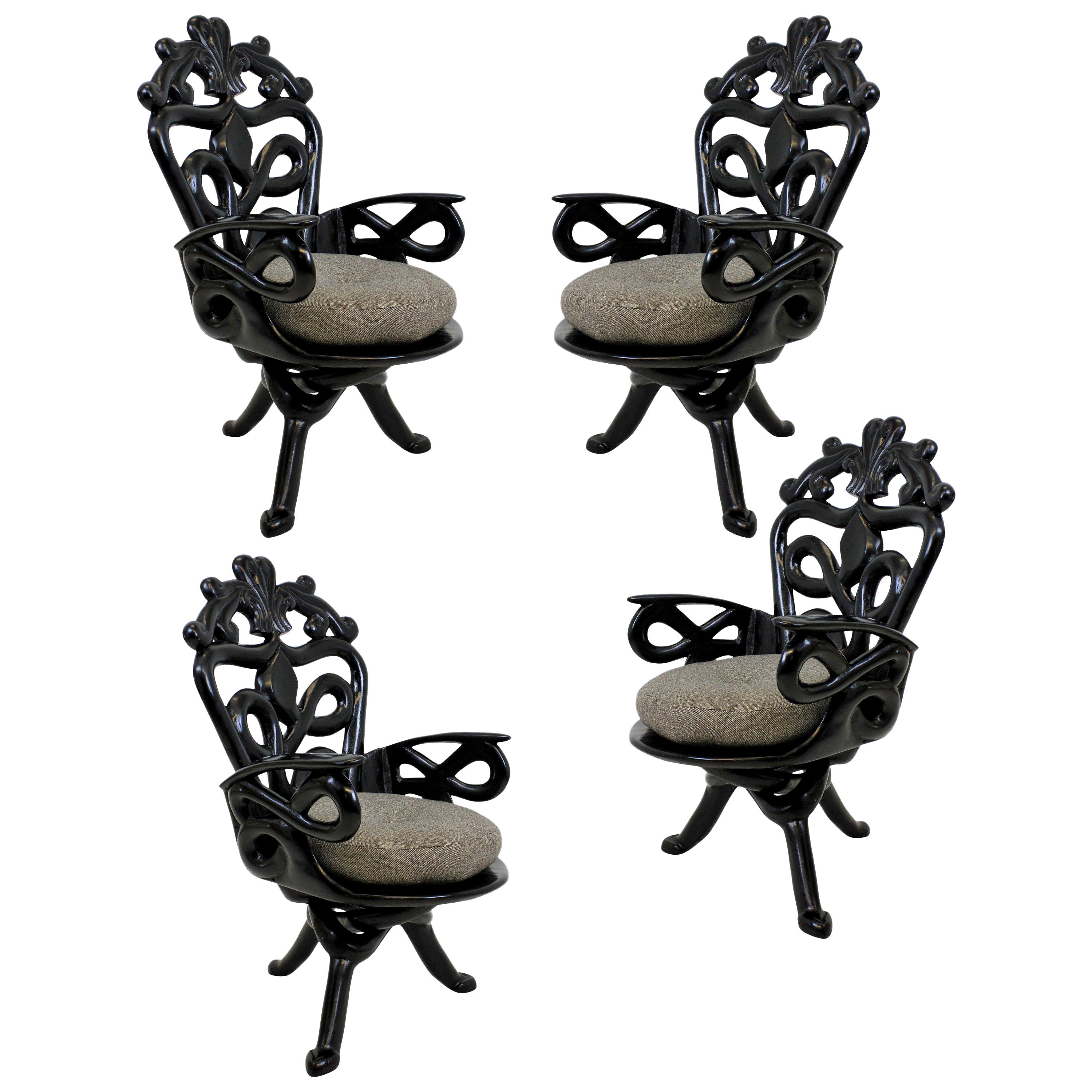 Set of Four Very Unusual Surrealist Armchairs