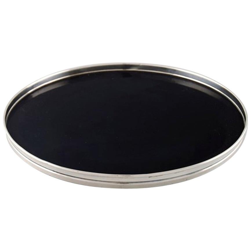 Fisher Silversmiths (Co.) Serving Tray in Sterling Silver and Ebonite For Sale