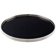 Retro Fisher Silversmiths (Co.) Serving Tray in Sterling Silver and Ebonite