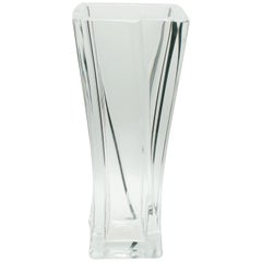 Daum France Large Crystal Vase Signed to the Base
