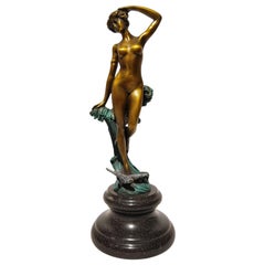 20th Century Art Deco Sculpture Figure Bronze the Wave