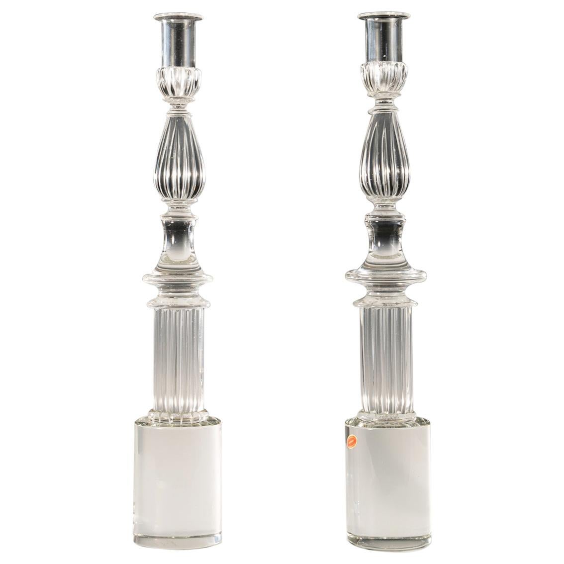 Pair of Seguso Candlesticks by John Loring of Tiffany & Co