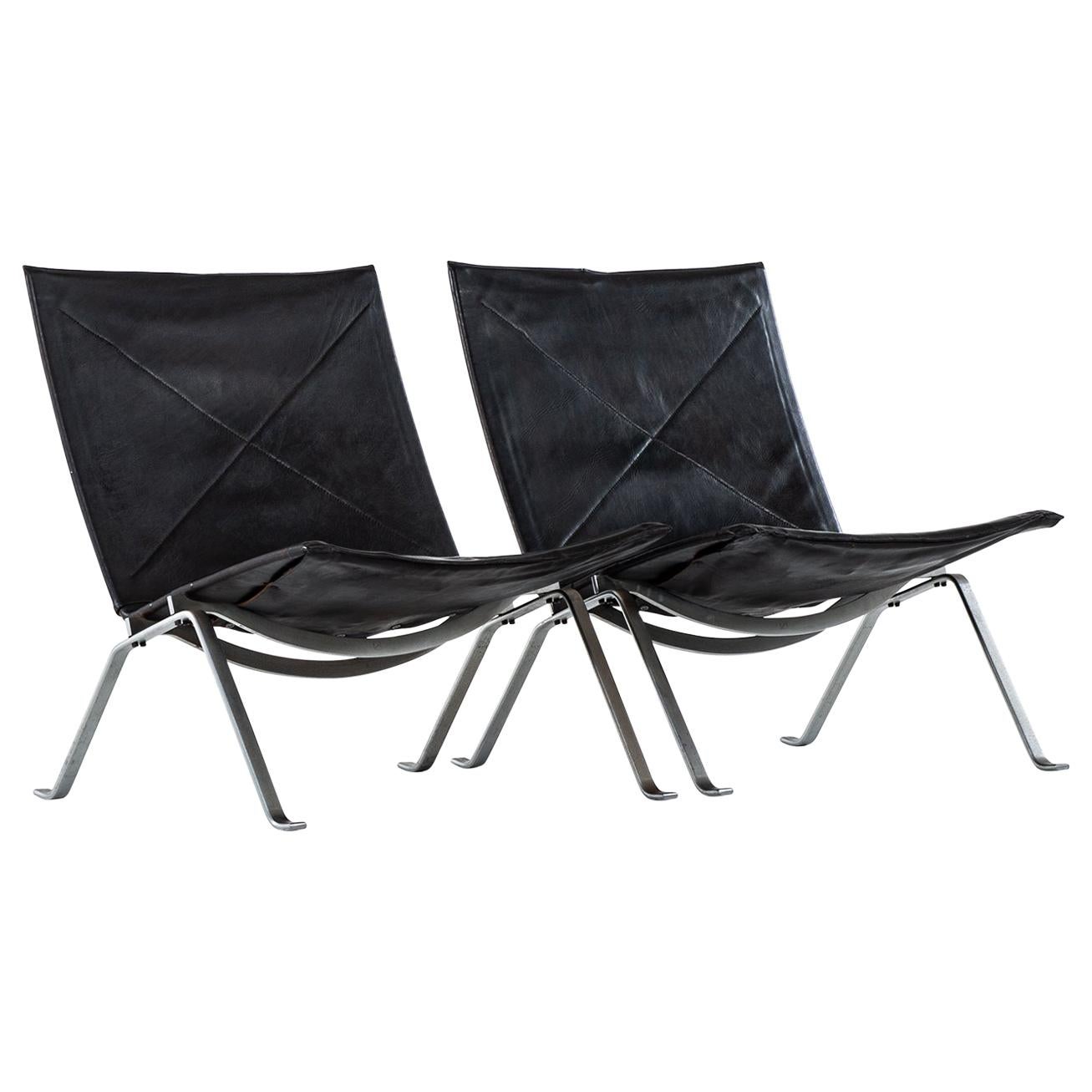 Poul Kjærholm PK-22 easy chairs by E. Kold Christensen in Denmark