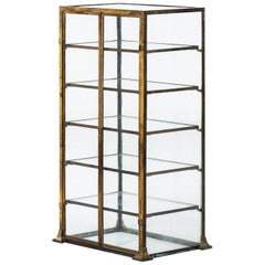 Display Cabinet in Brass and Glass Produced in Italy