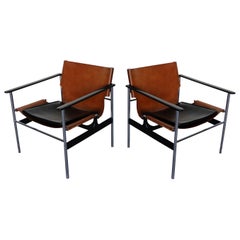 Pair of 657 Sling Lounge Chairs by Charles Pollock for Knoll, 1964