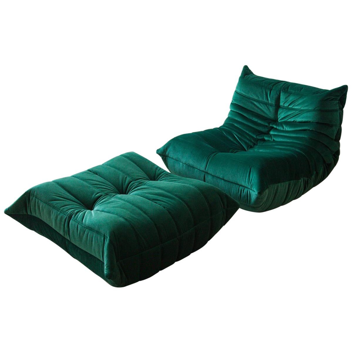 Two-Piece Togo Set by Michel Ducaroy Manufactured by Ligne Roset in France For Sale