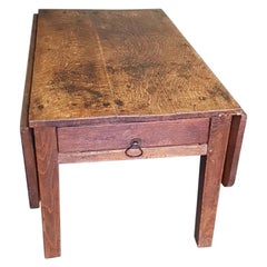 19th Century Dutch Oak Drop Leaf Rural Coffee or Sofa Table