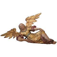 Baroque Wooden Angel, 17th Century