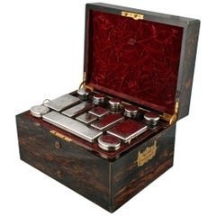 Antique 19th Century Victorian The Earl of Hardwicke Jewellery or Dressing Box, Silver 