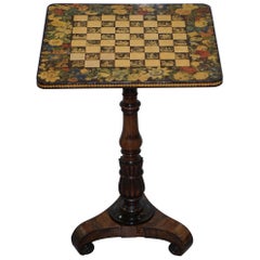 Chinese Chinoiserie George IV Rare Wood Games Table Chess Tilt Top, circa 1820