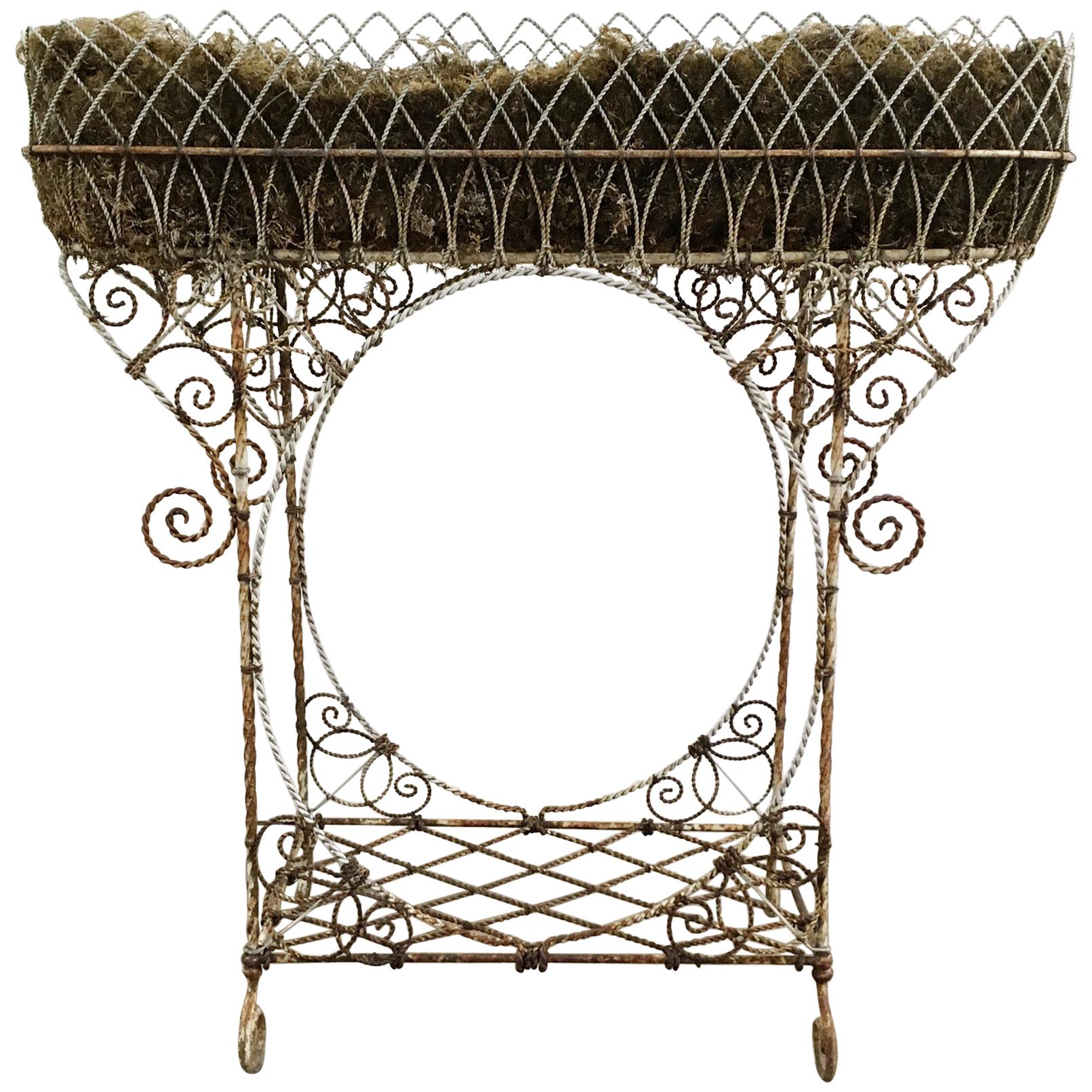 Antique French Wirework Jardinière Plant Stand