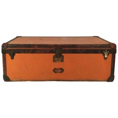 Large Early 20th Louis Vuitton Orange Vuittonite Malle Cabin Trunk, Paris 1910