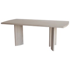 Crest Table, Nude, Minimalist Dining Table in Wood