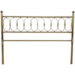 Testiera completa in ottone del Mid Century Modern con figure geometriche