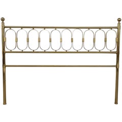 Mid Century Modern Full Brass Headboard Featuring Gometrical FIgures