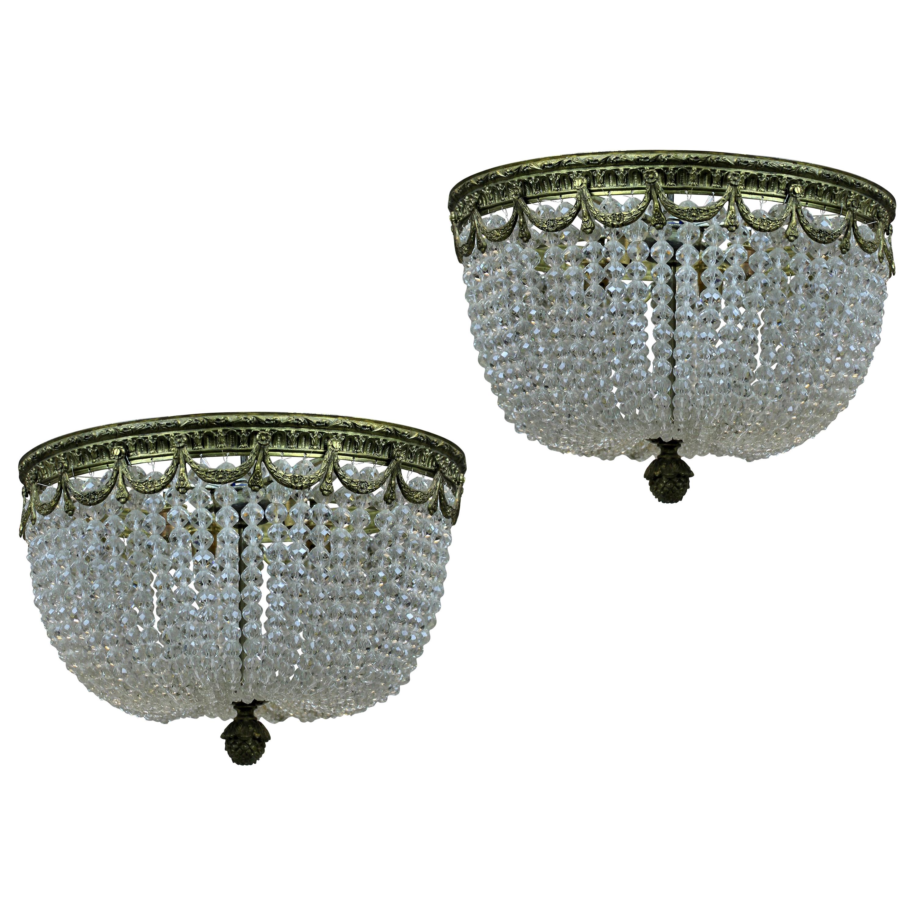 Pair of French Bag Chandeliers