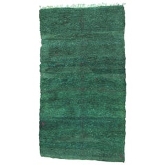 Vintage Large Green Berber Carpet