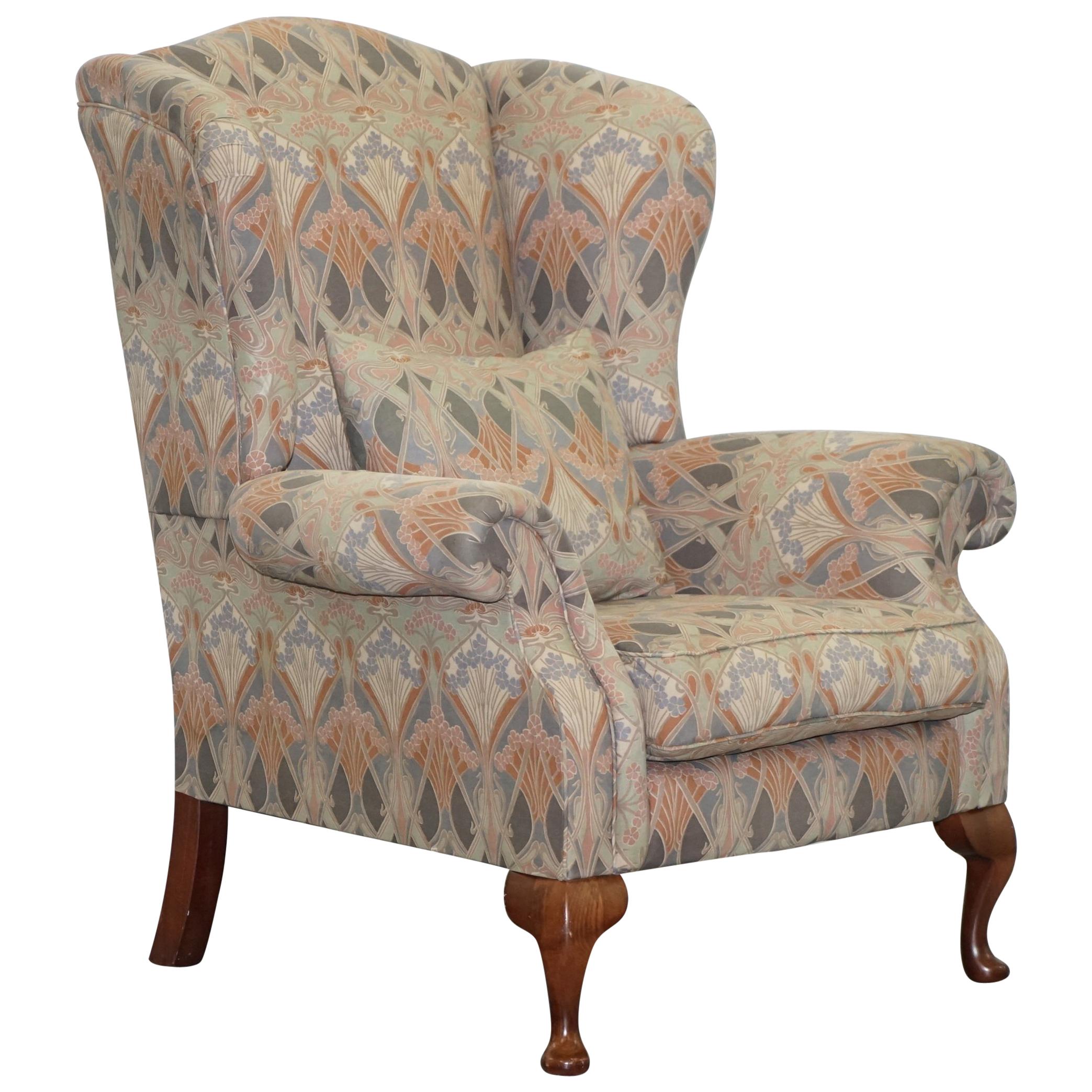 Rare Original Vintage Liberty London Ianthe Upholstered Wingback Armchair