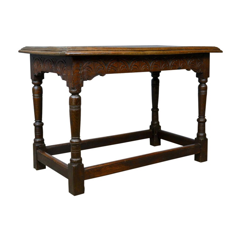 Antique Oak Console Table, English, Jacobean Revival, Refectory For Sale at 1stdibs