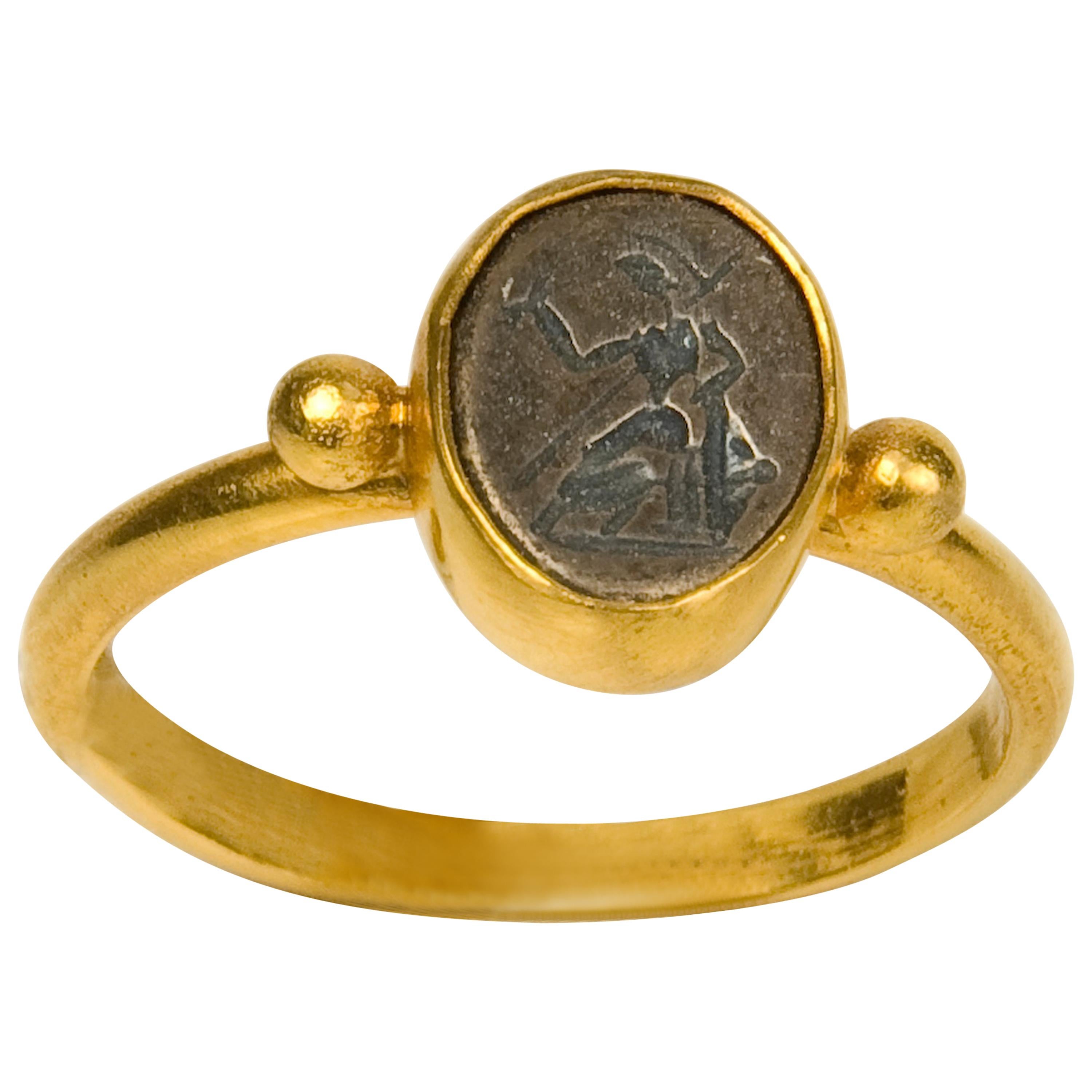 Ring, after Antique Roman Models, Gold 22-Karat, 20th Century