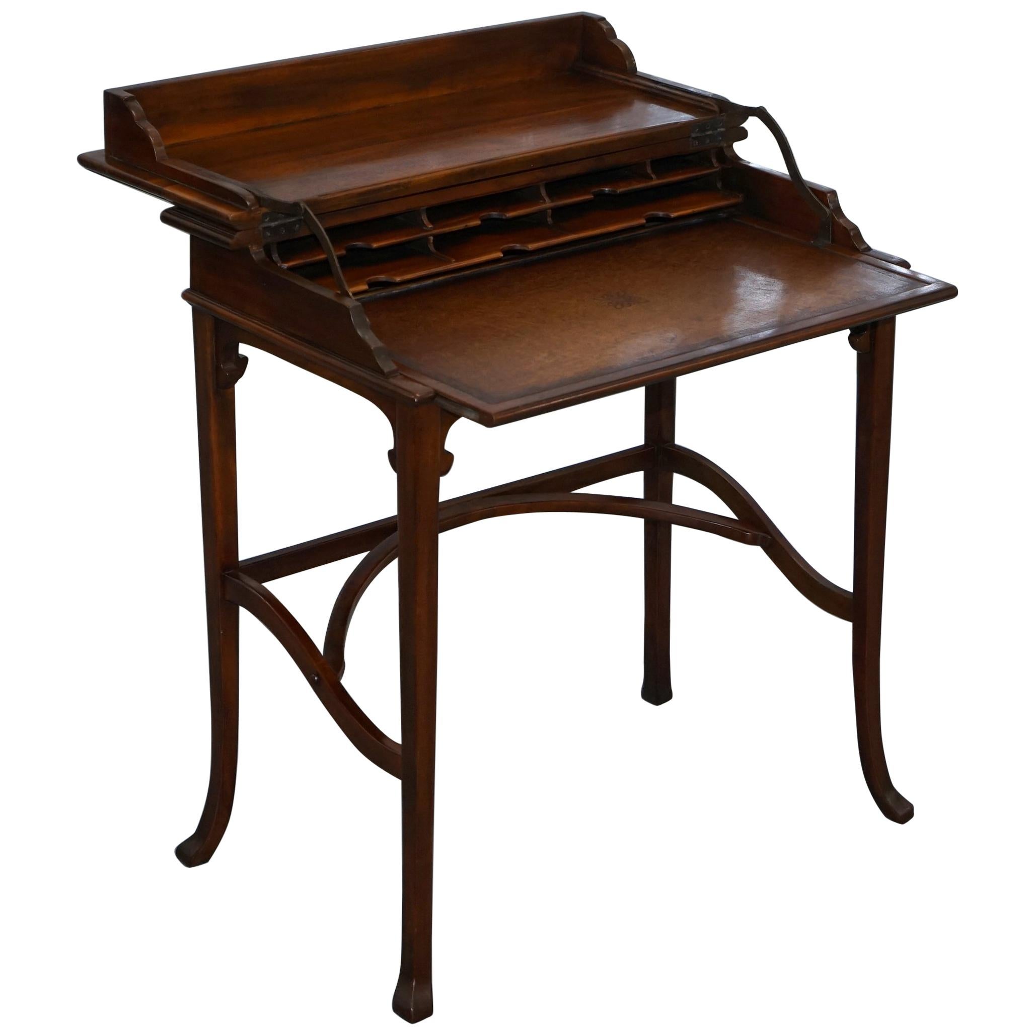 Theodore Alexander Campaign Laptop Desk with Sliding Leather Writing Surface