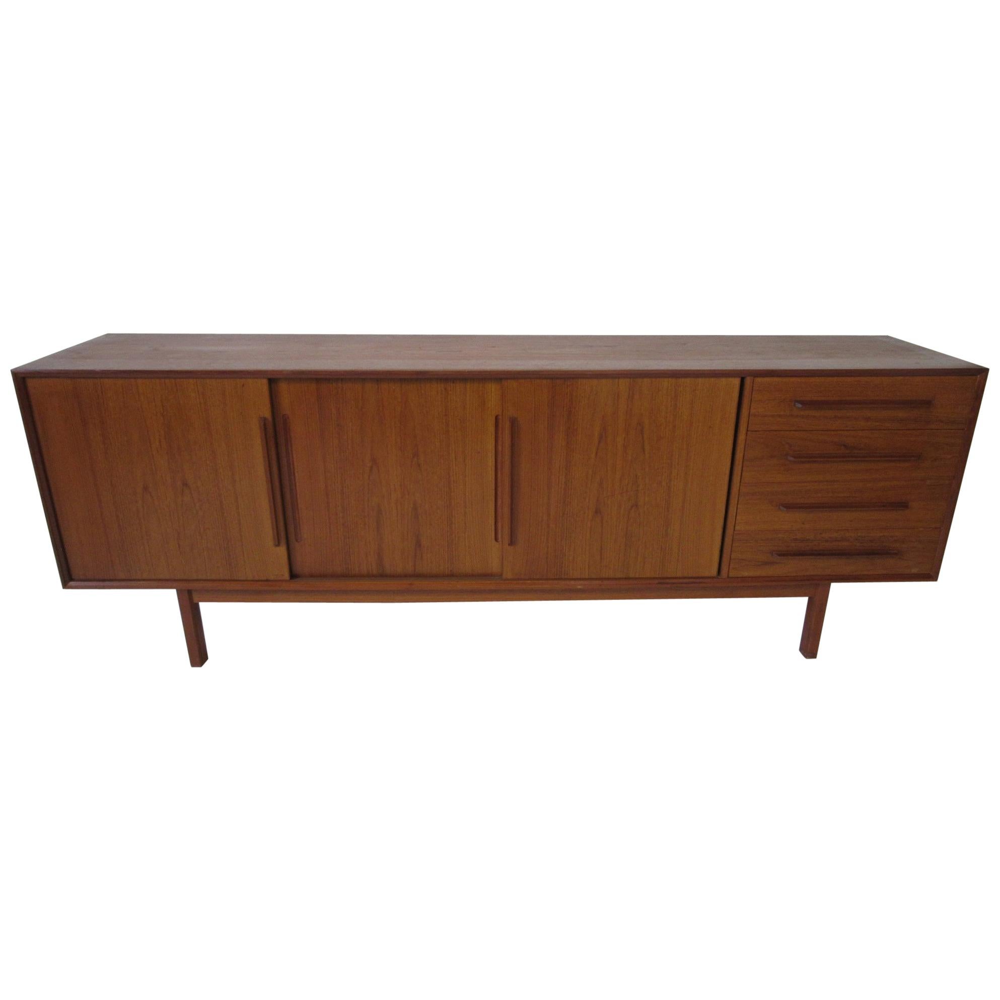 Long Danish Credenza or Sideboard in the style of IB Kofod-Larsen