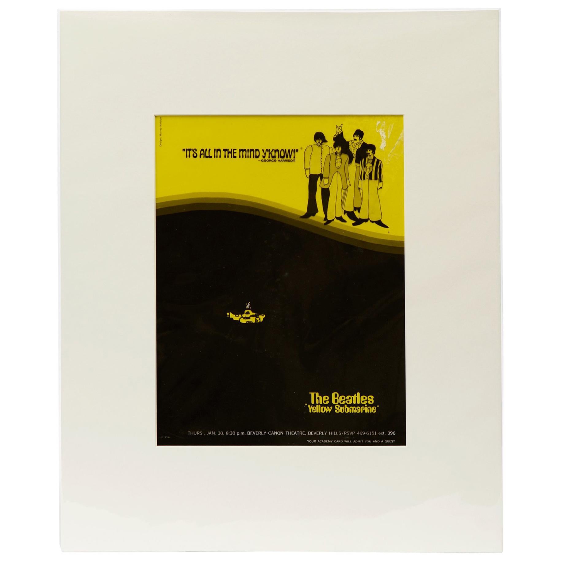 Beatles Yellow Submarine Memorabilia, 1968 / Movie Ad Art Transparency