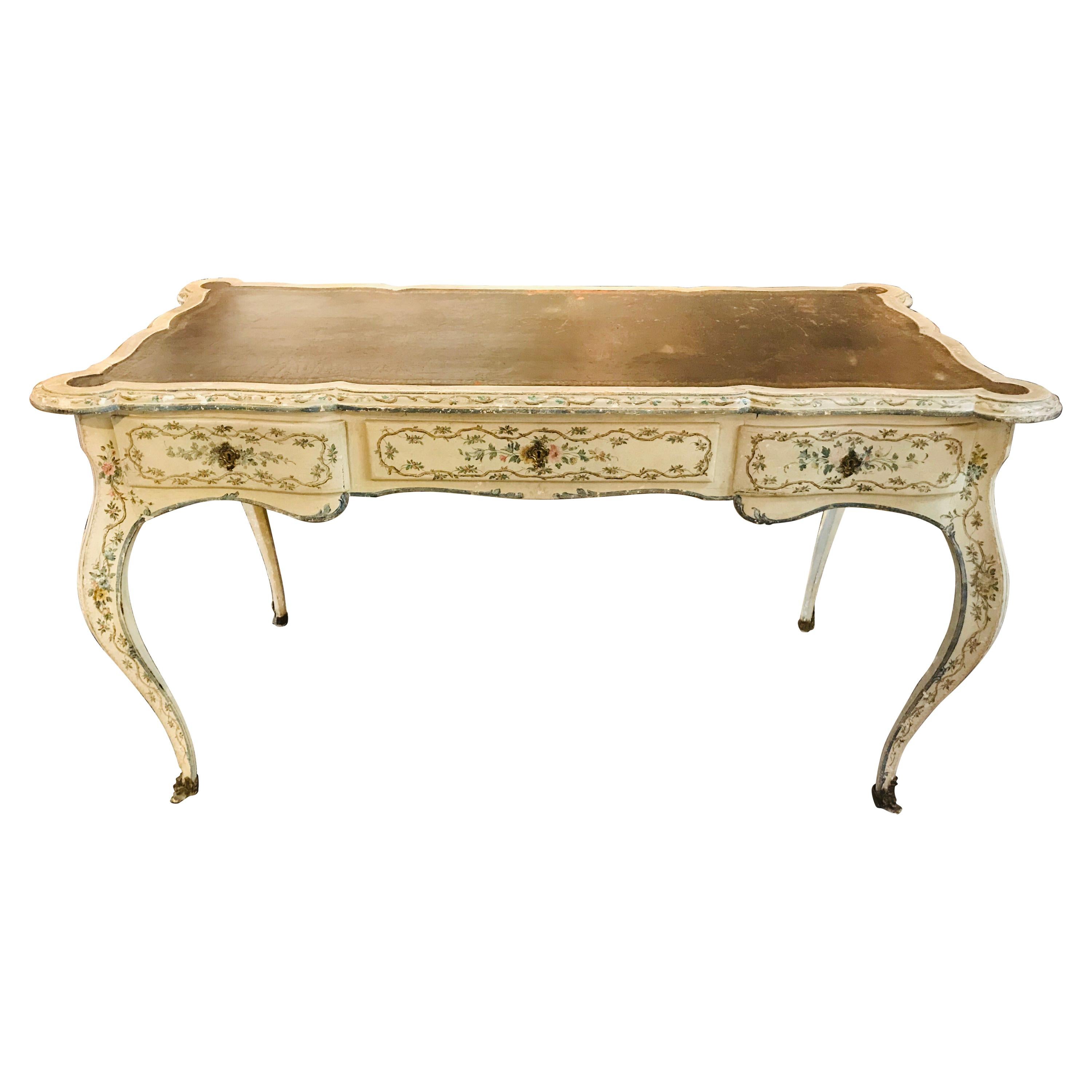 19th Century Italian Hand Painted Writing Desk