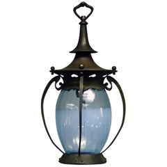 Bronzed Brass Art Nouveau Lantern