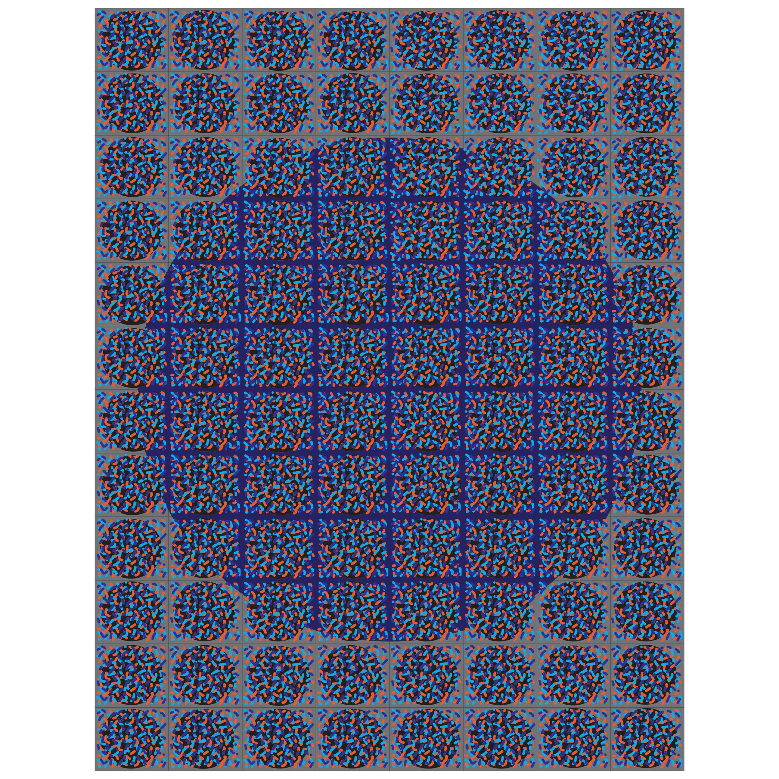 Michael Zenreich Conceptual Abstract Digital Print "Confetti Blue Circle'