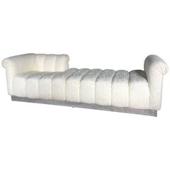 Vintage Fabulous Over-Sized Channel Tufted Chaise or Lounge Fainting Couch