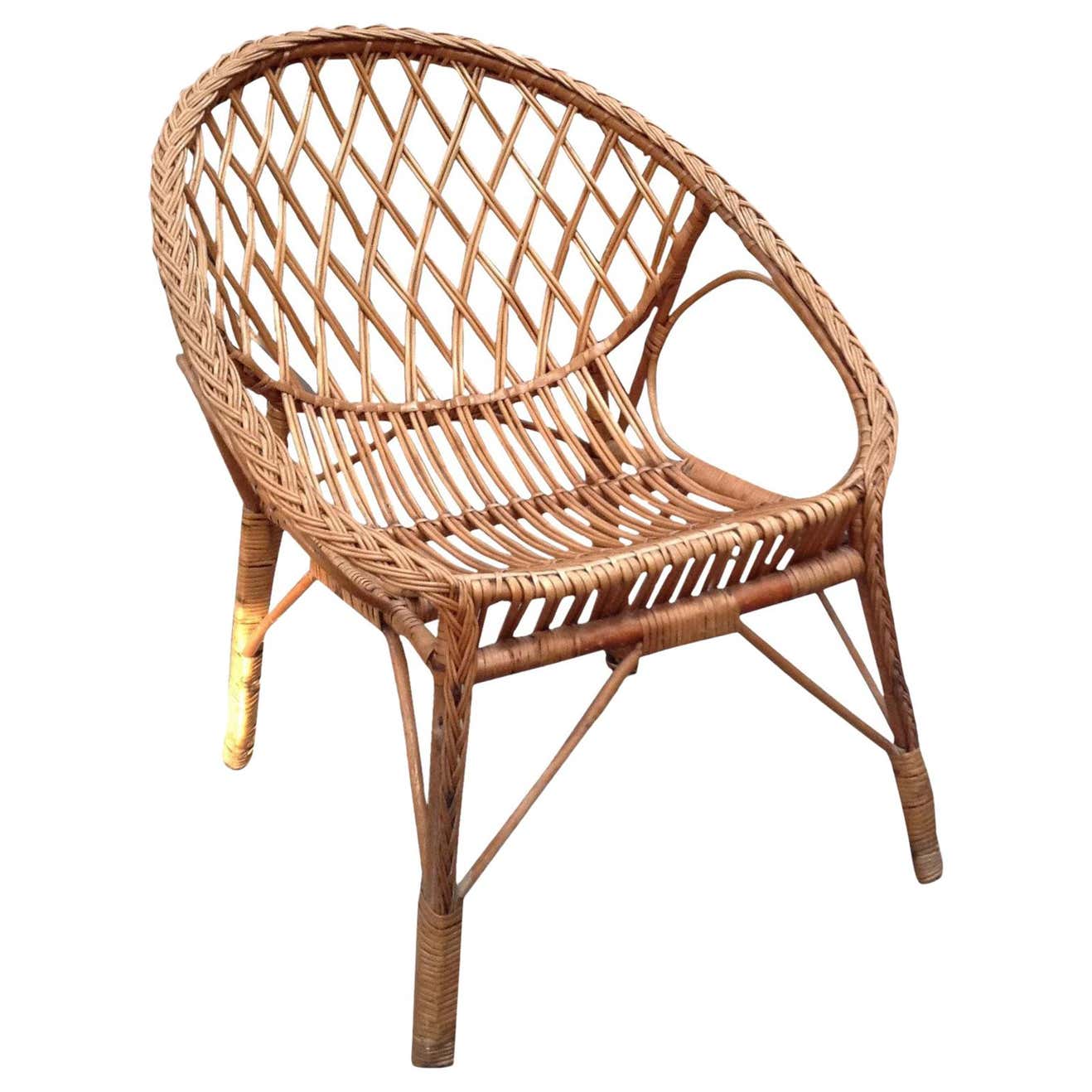 Vintage European Rattan Chair at 1stDibs | vintage rattan chair, rattan ...