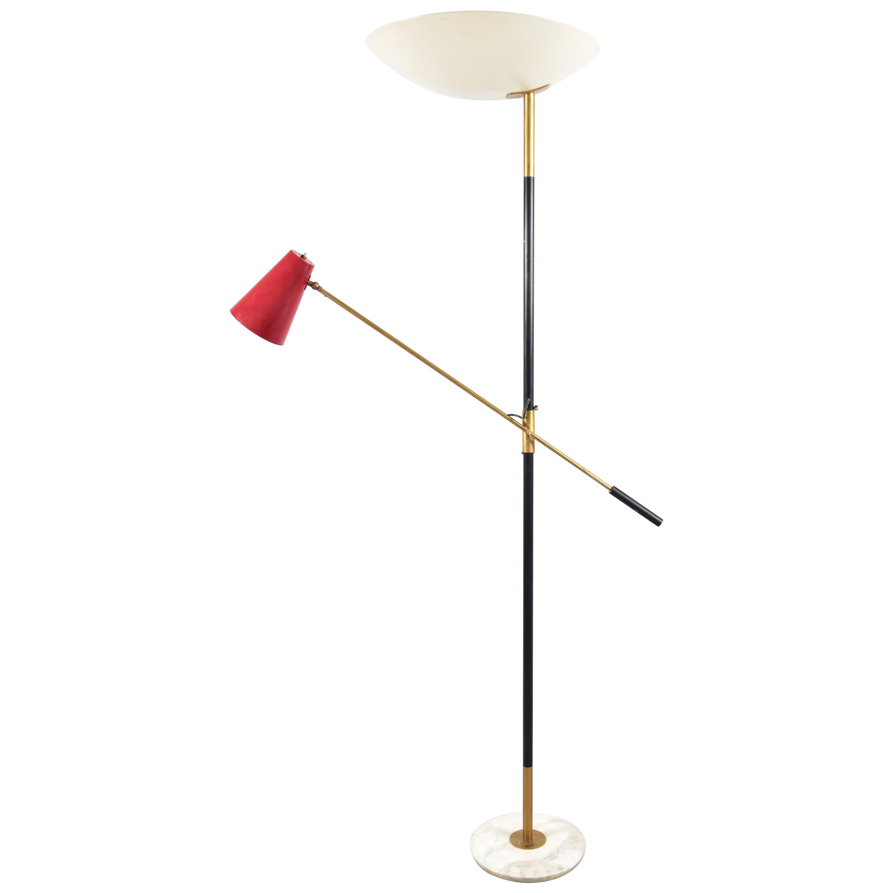 Stilnovo Italian Adjustable Floor Lamp with Label