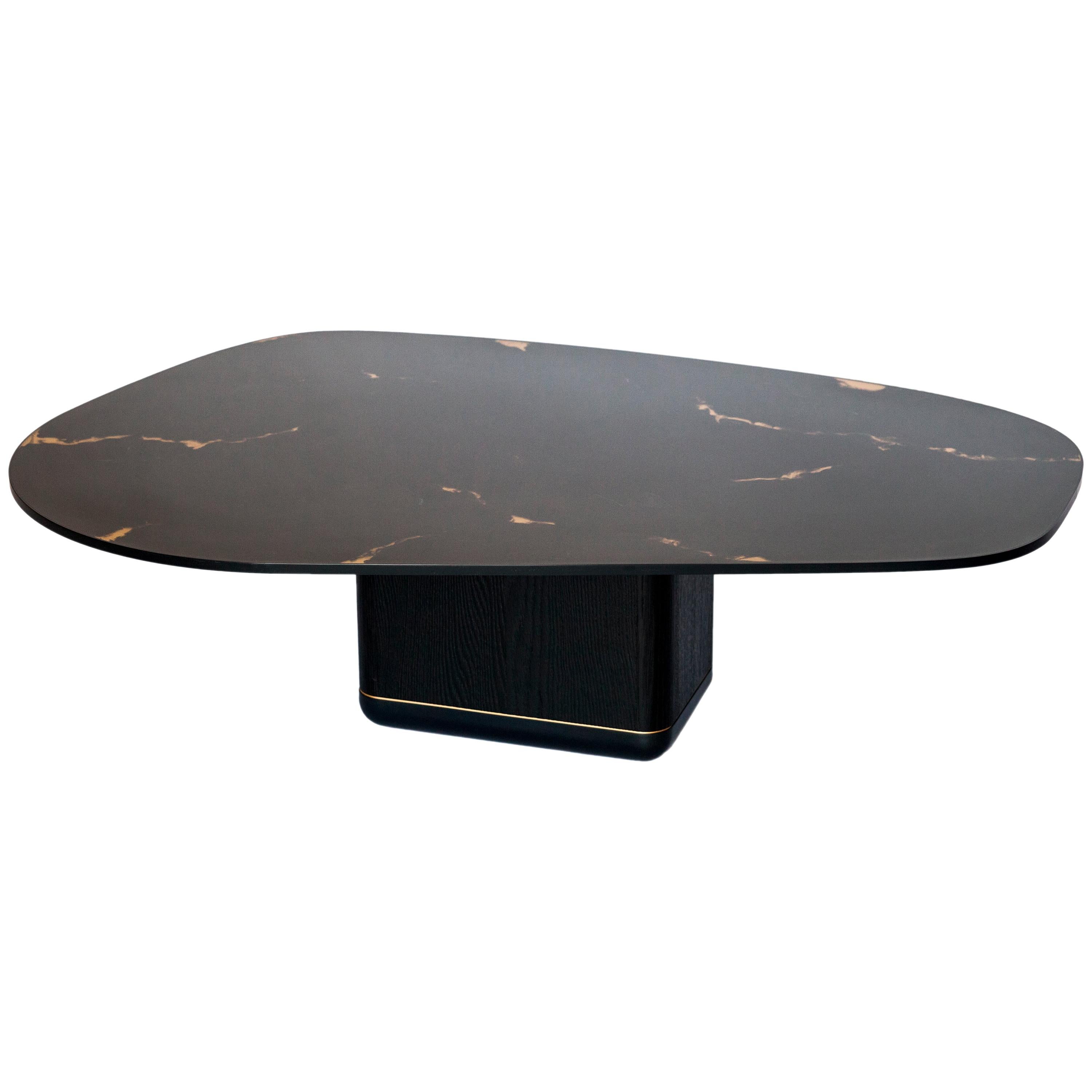 Jasper Coffee Table, Customizable Metal, Wood and Resin For Sale