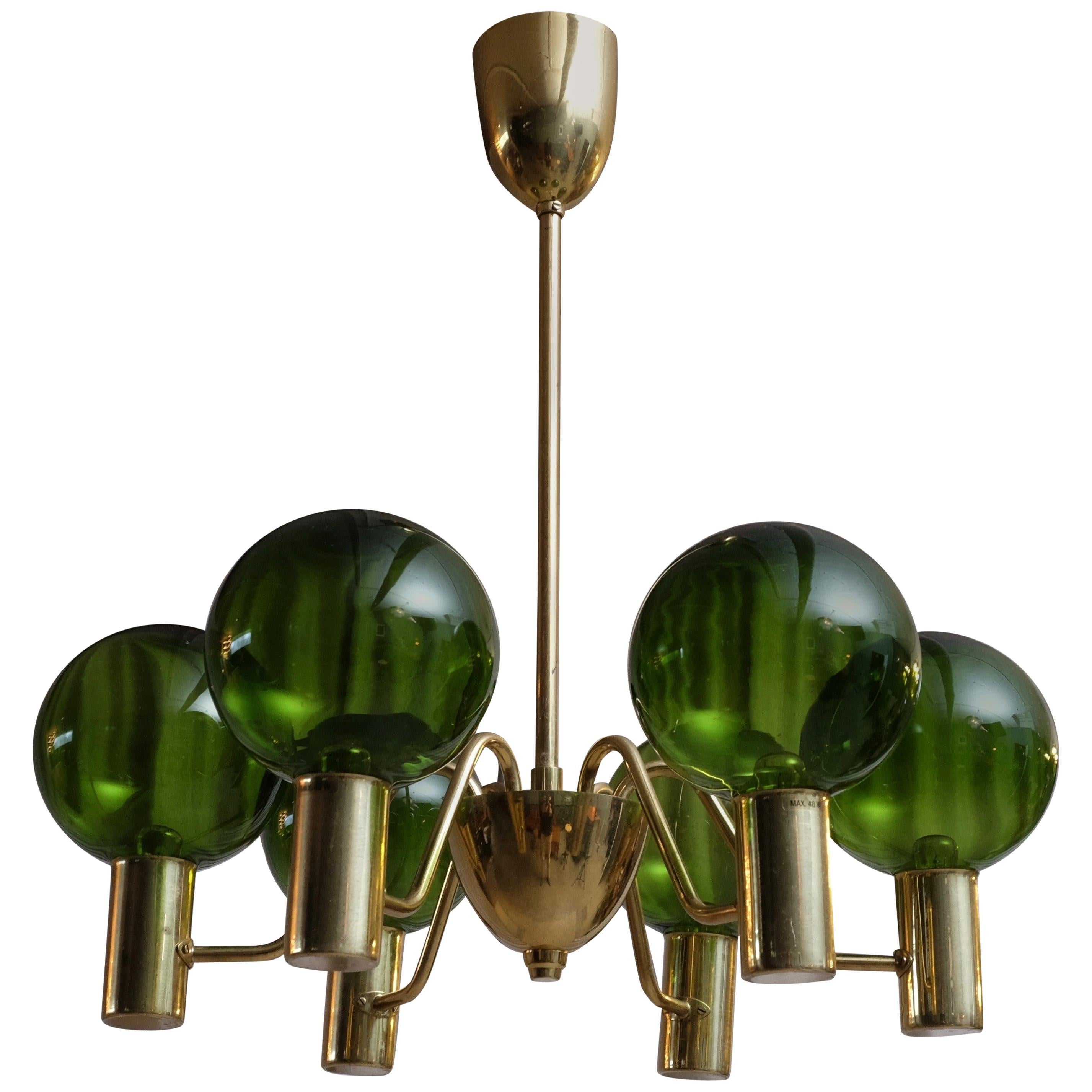 Rare Pair of Hans-Agne Jakobsson Chandeliers T372/6 Patricia, 1960s