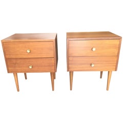 Vintage European Midcentury Nightstands, a Pair