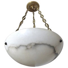 Directoire Style French Alabaster Chandelier Pendant Light