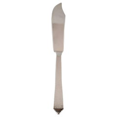 Georg Jensen Pyramid Fish Knife in Sterling Silver, 2 Pieces