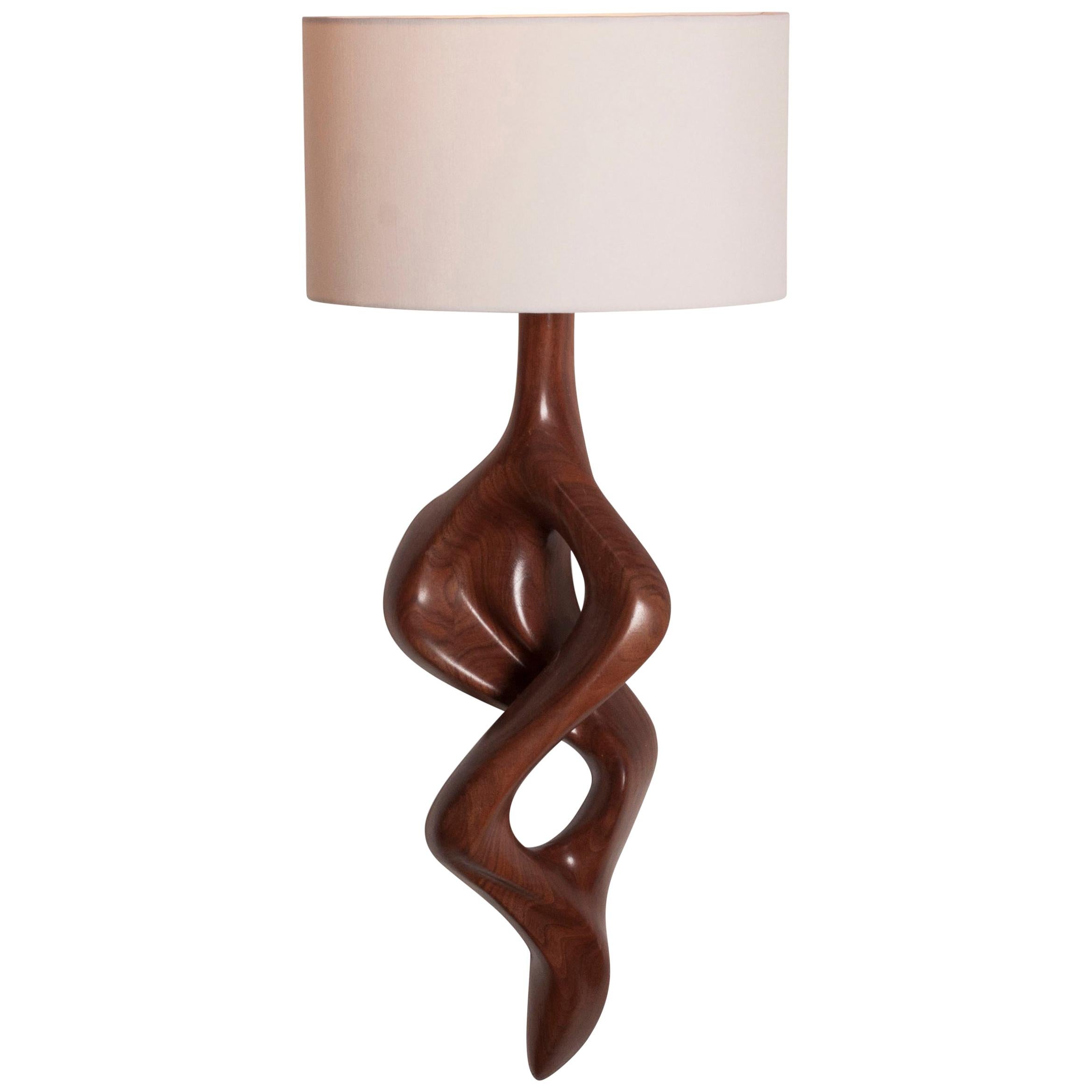 Amorph Nomi Sconces Natural stain on Walnut wood with Ivory Shade For Sale