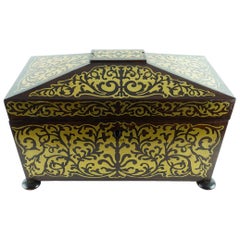 19th Century Boulle Rosewood Tea Caddy Box