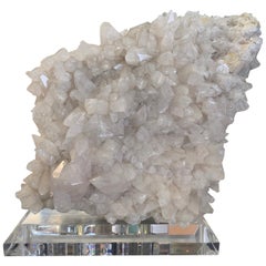 Large Quartz Crystal Specimen on Lucite Base
