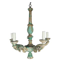 Italian Painted 5-Light Chandelier, circa 1900s