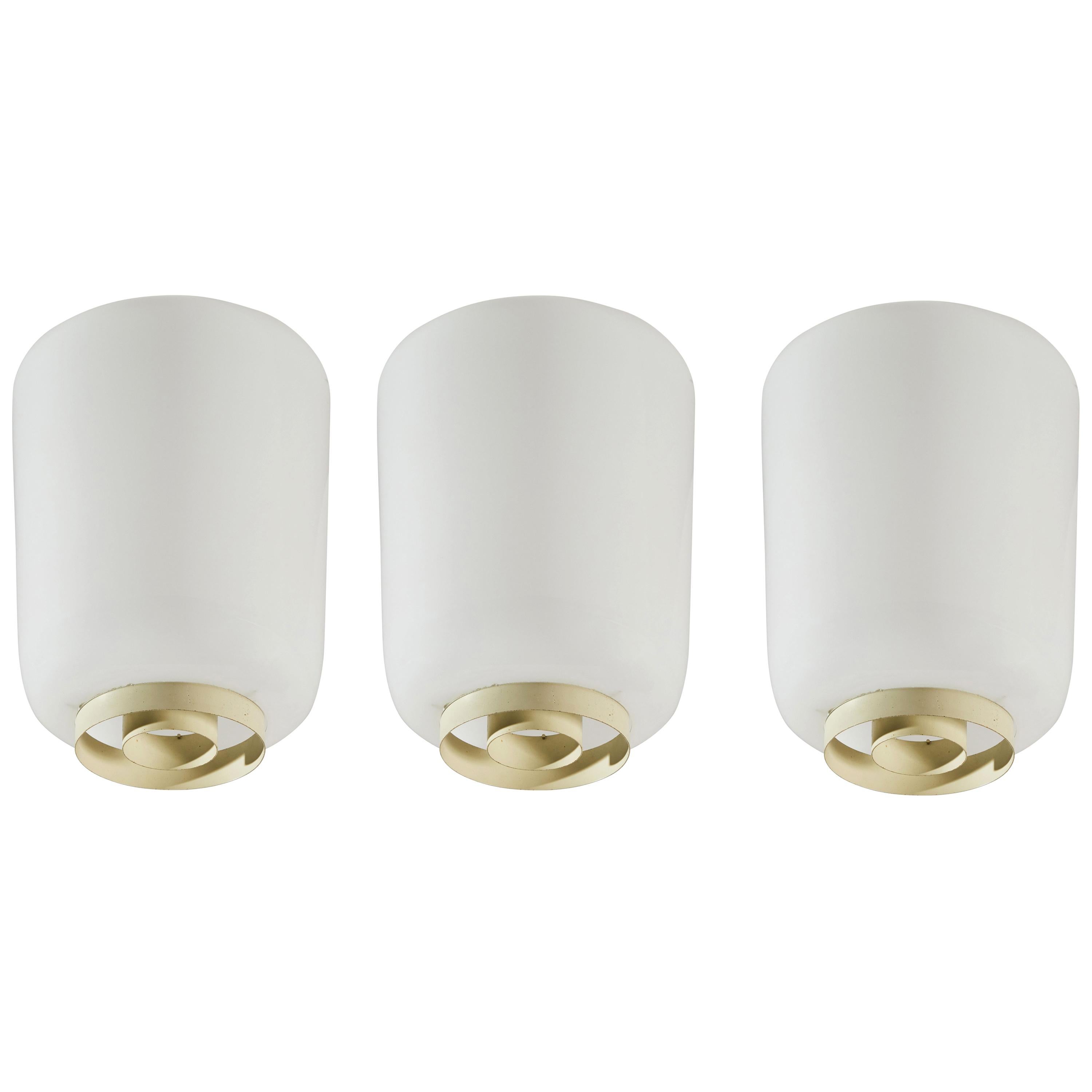 Three Model 71-144 Flush Mount Ceiling Lights by Lisa Johansson-Pape for Orno