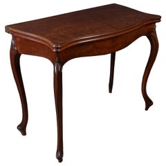 George III Mahogany Serpentine Card Table in the French Hepplewhite Taste