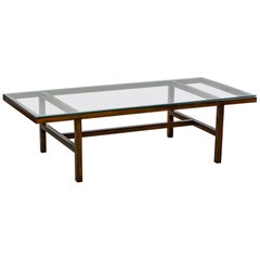 Ivory and Glass Center Table, by Branco & Preto, Brazilian Mid-Century Modern
