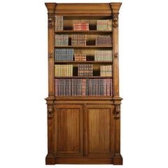 Very Large 19th Century Light Oak Bookcase