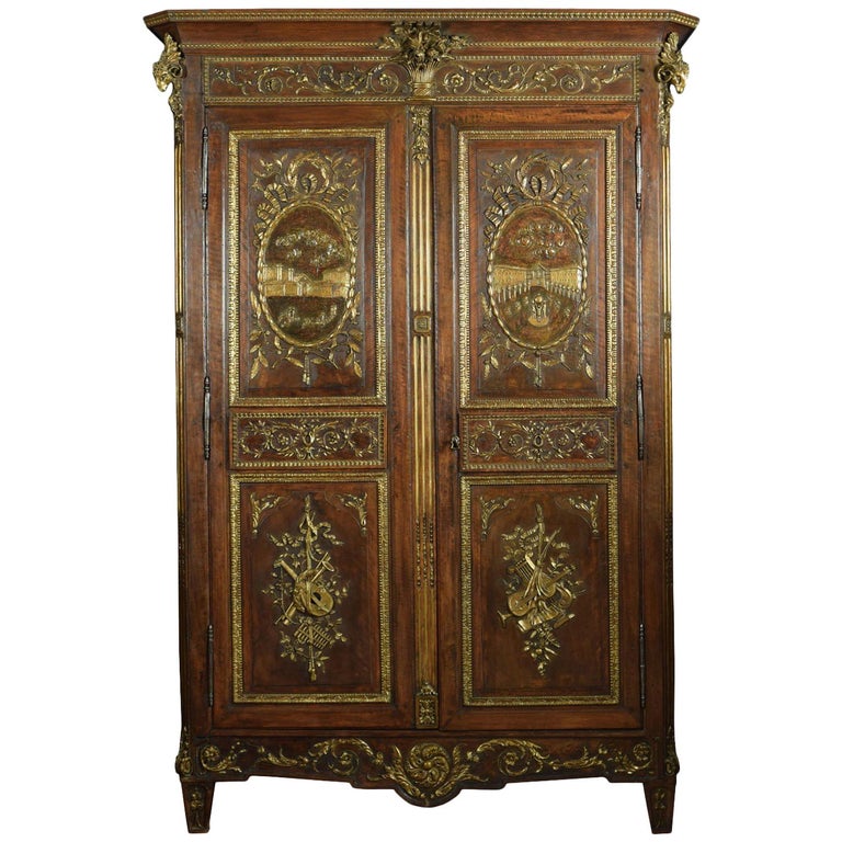 Louis XV French Walnut Armoire For Sale at 1stDibs
