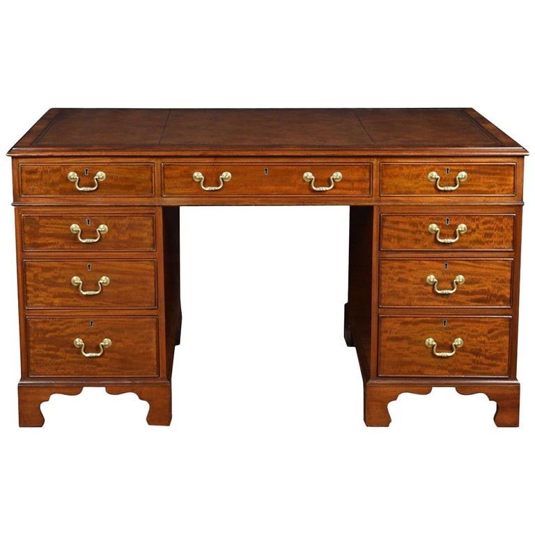 Edwardian Gany Twin Pedestal Desk