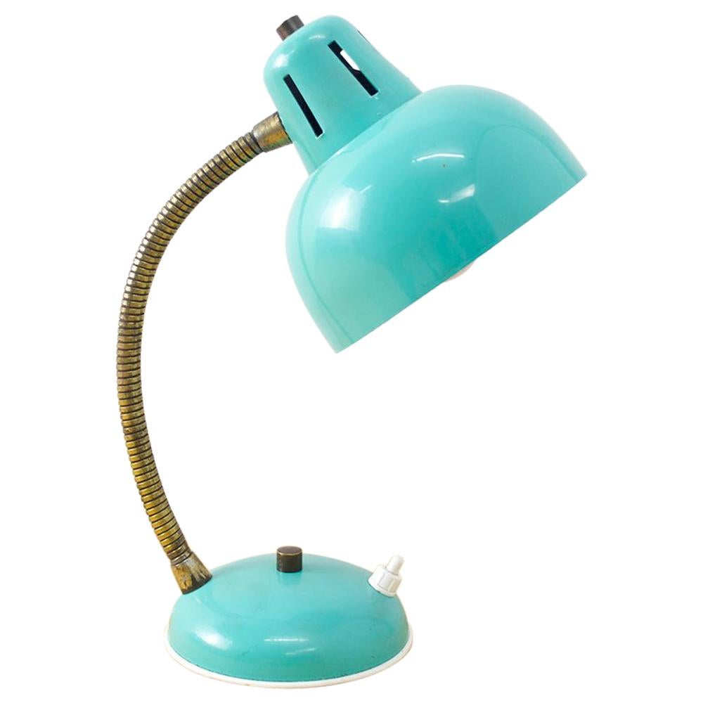 1960s Teal Blue Flexible Table Lamp