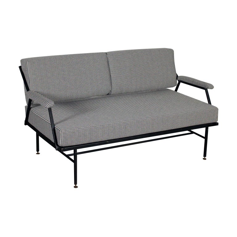 Sofa Foam Padding Metal Structure Fabric Vintage Italy 1960s